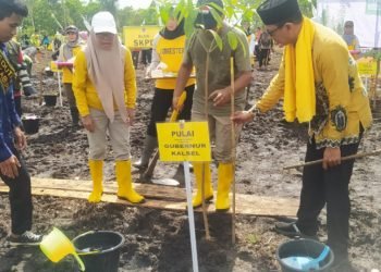 Ketua PC LDII Kintap Tanah Laut Ikut Tanam Pohon Bersama Gubernur Kalsel